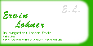 ervin lohner business card